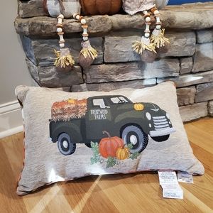 Thanksgiving Truck Throw Pillow-NWT